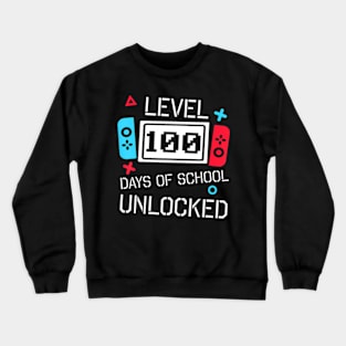 Level 100 Days Of School Unlocked Gaming Video Gamer Boys Crewneck Sweatshirt